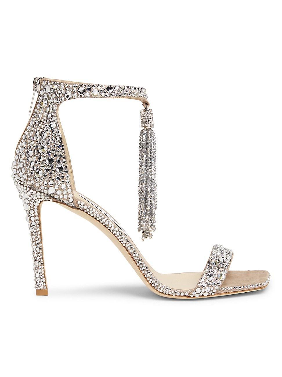 Vinca Crystal Tassel Stiletto Sandals Product Image