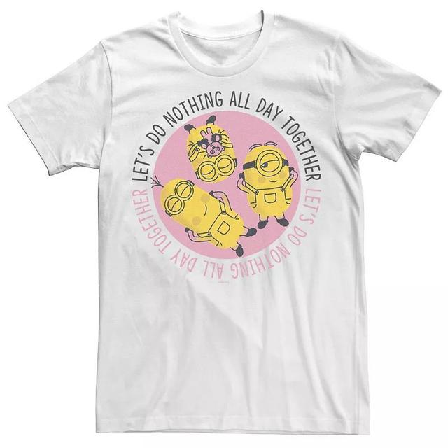 Mens Minions Lets Do Nothing All Day Together Circle Portrait Tee Product Image