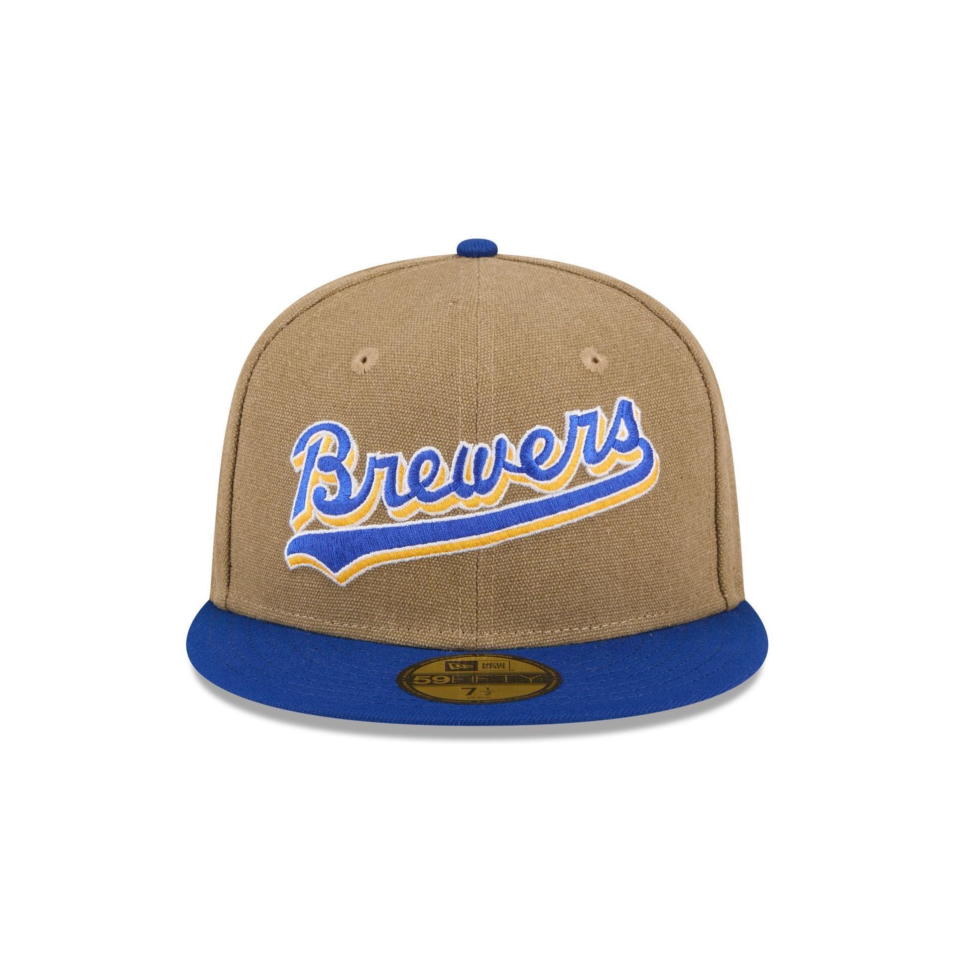 Milwaukee Brewers Canvas Crown 59FIFTY Fitted Hat Male Product Image