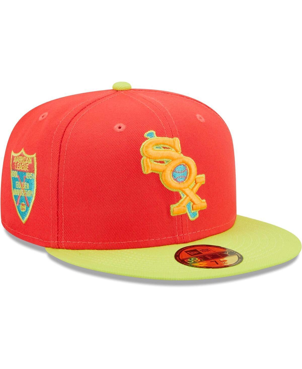 Mens New Era Red and Neon Green Chicago White Sox Lava Highlighter Combo 59FIFTY Fitted Hat - Red Product Image