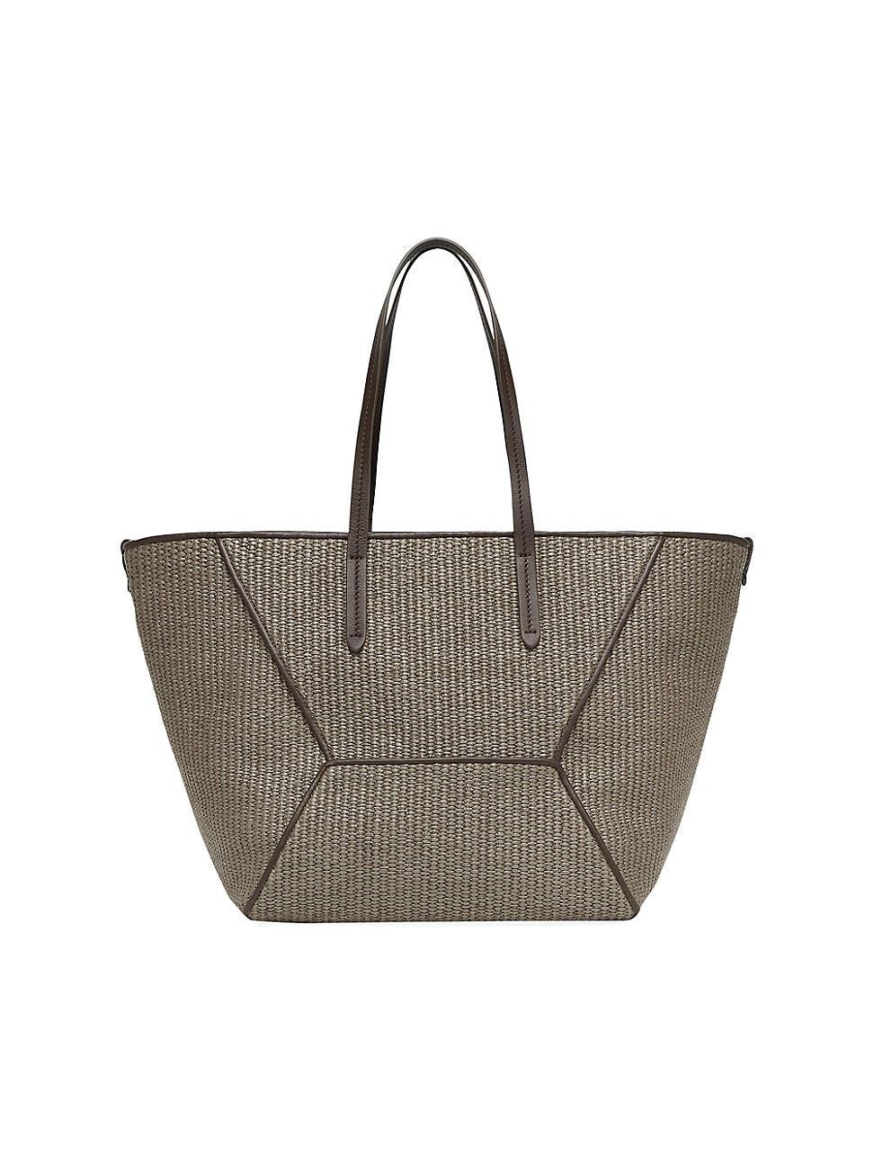 Womens Techno Raffia Shopper Bag with Monili Product Image