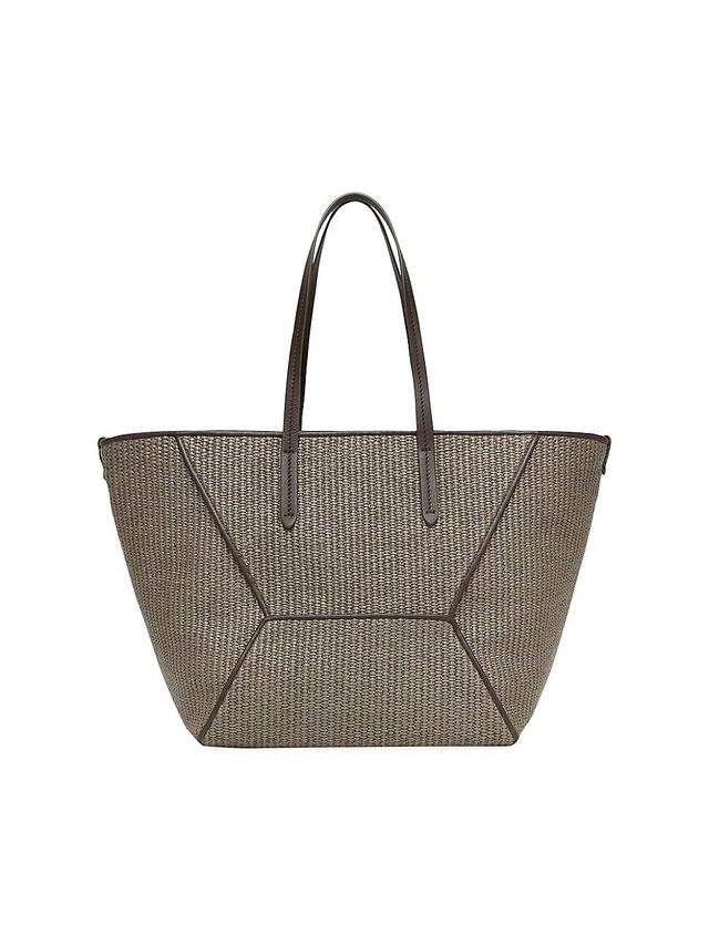 Womens Techno Raffia Shopper Bag with Monili Product Image