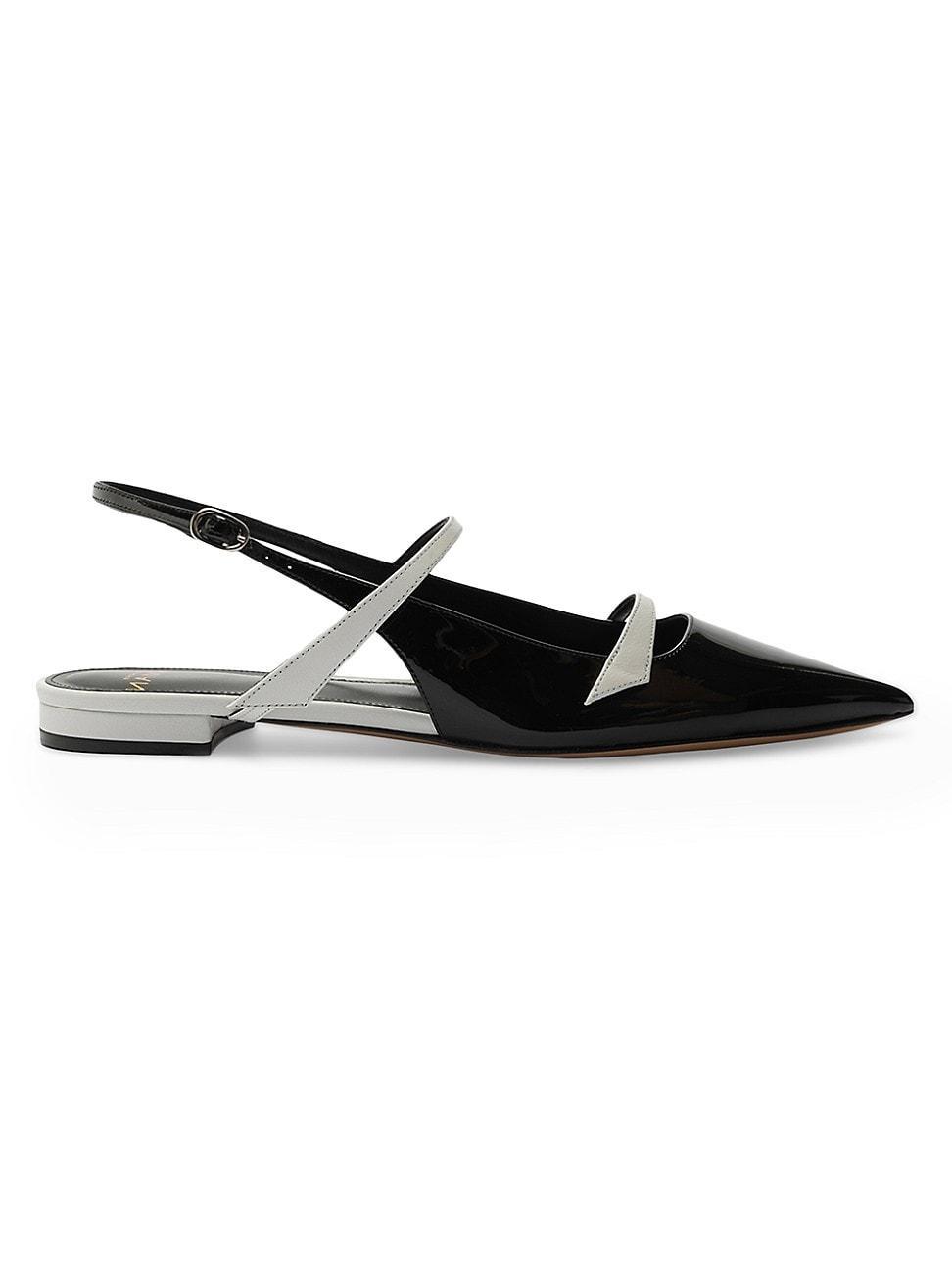 Womens Tita Patent Leather Slingback Flats Product Image