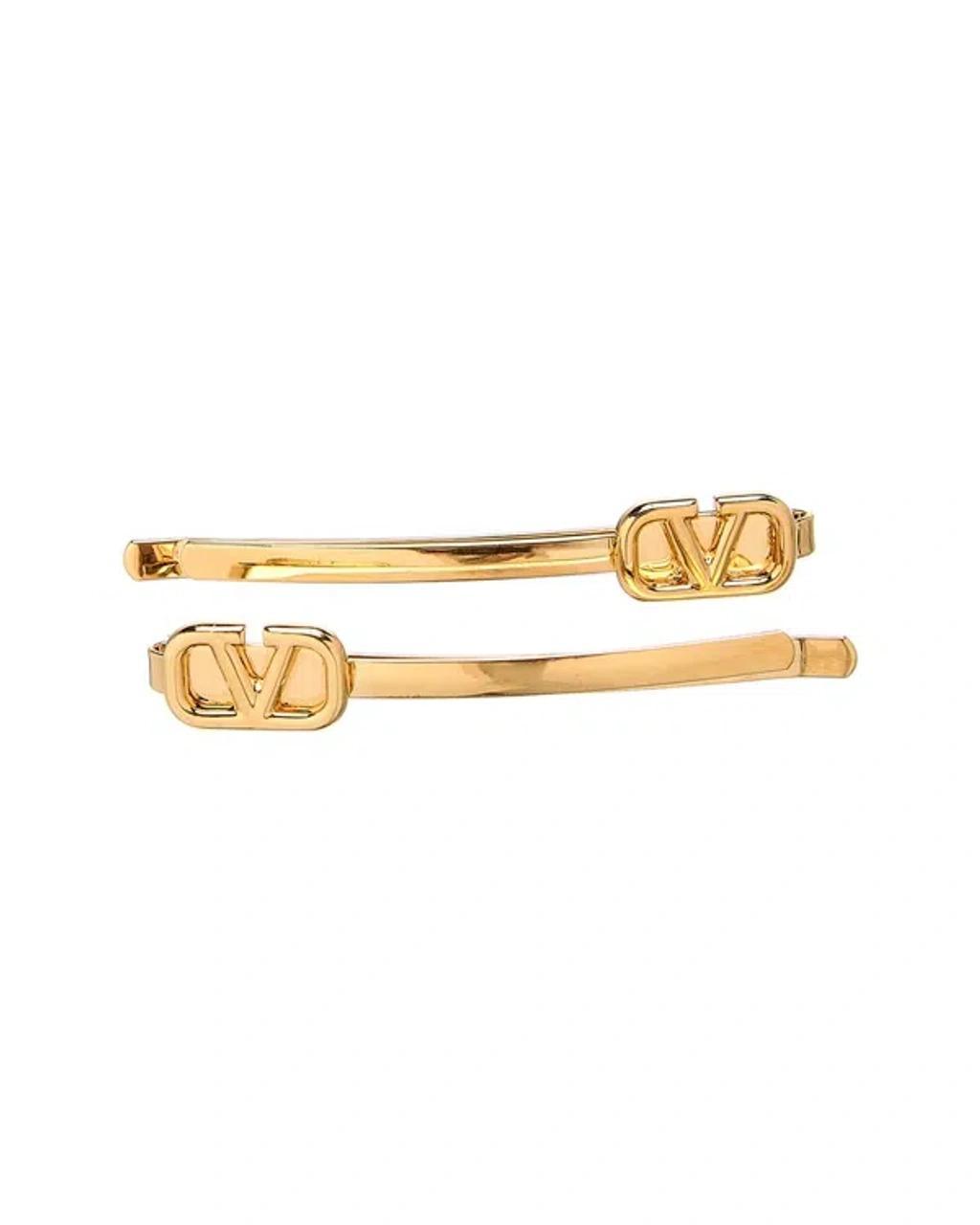 VALENTINO GARAVANI Vlogo Hair Clip In Gold Product Image