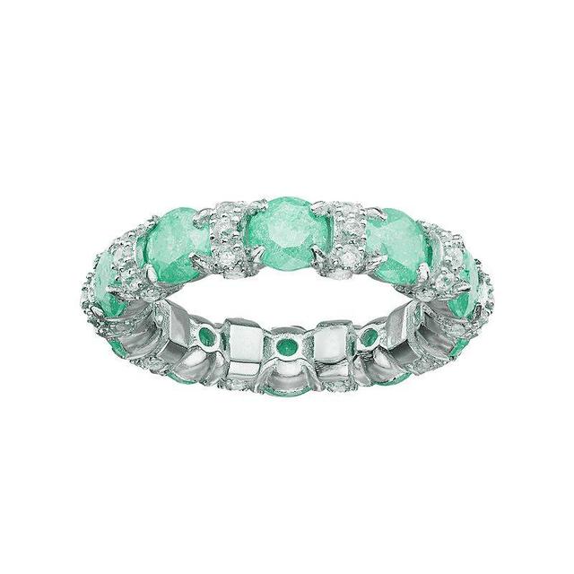 Sterling Silver Cubic Zirconia Eternity Ring, Womens Green Product Image