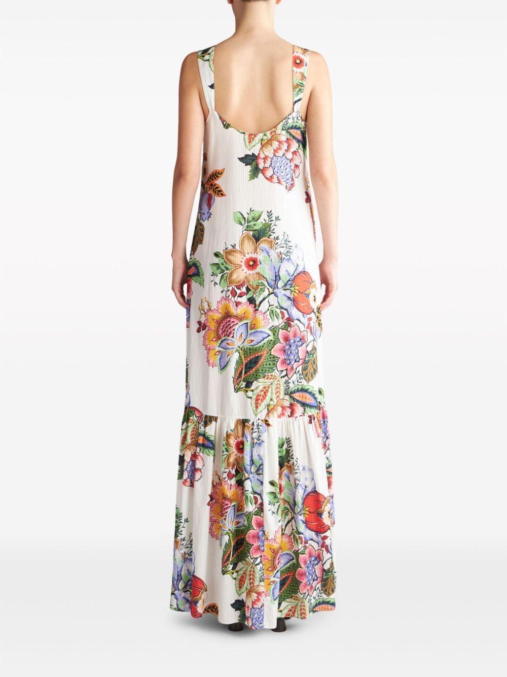 floral-print cotton blend maxi dress Product Image