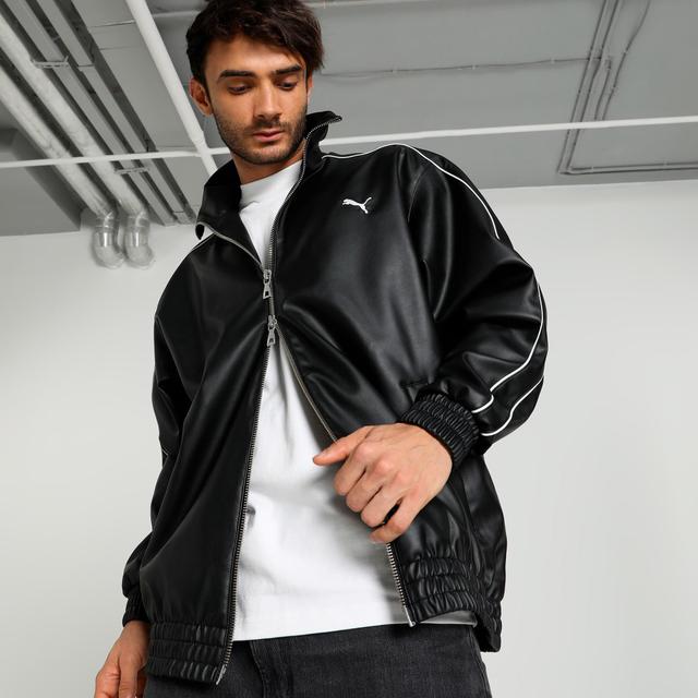 T7 Pleather Men's Track Jacket Product Image