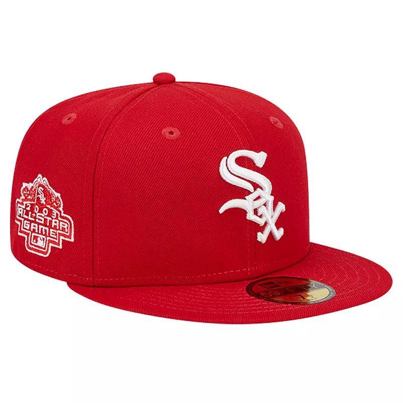 New Era Mens Red Chicago White Sox Logo 59FIFTY Fitted Hat Product Image