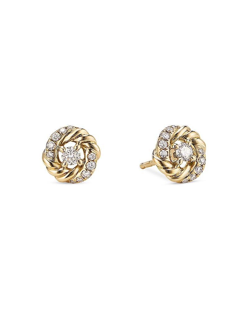 Womens Petite Infinity Earrings 18K Yellow Gold With Diamonds Product Image