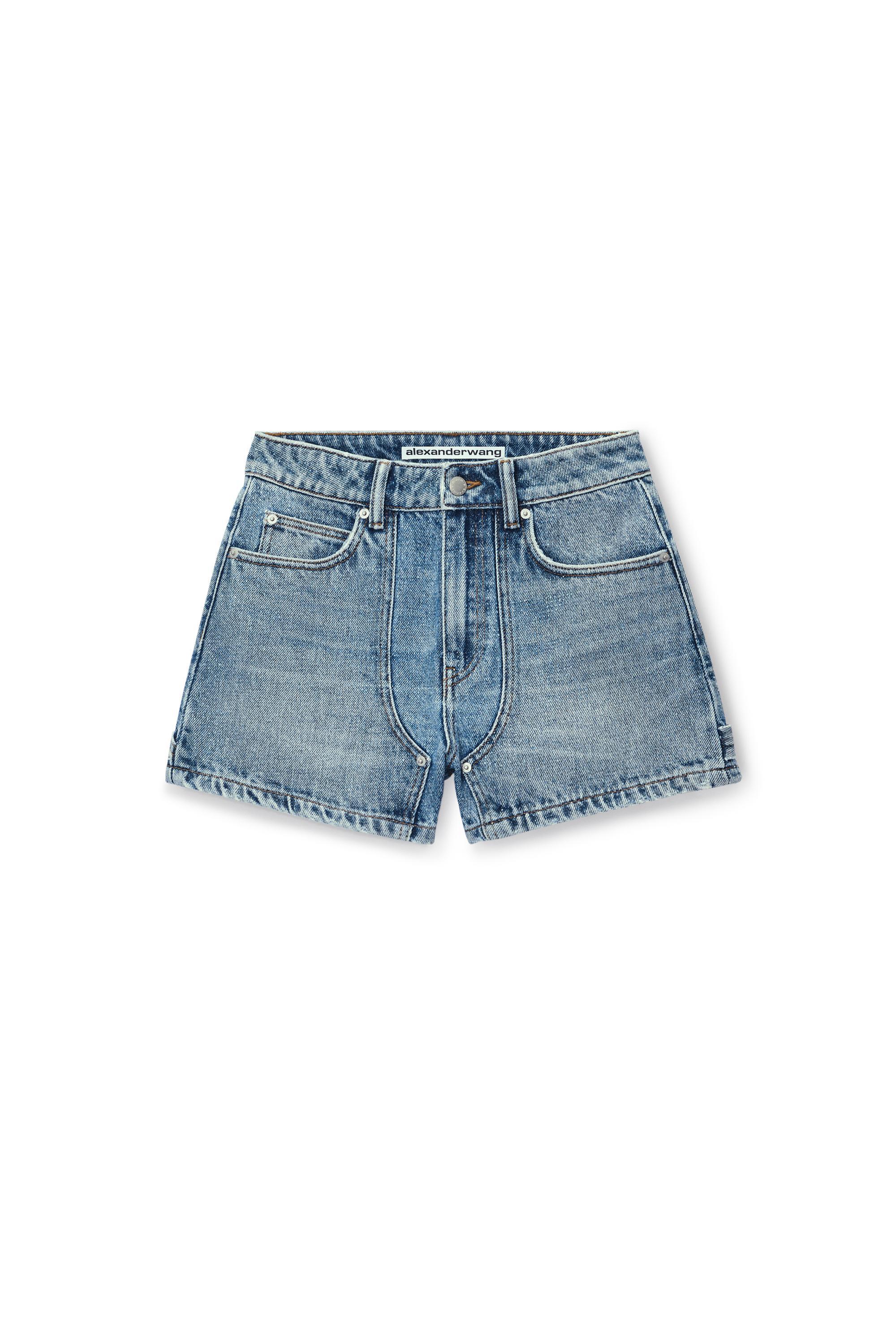 High-waist Workwear Shorts In Clear Bead Hotfix Product Image