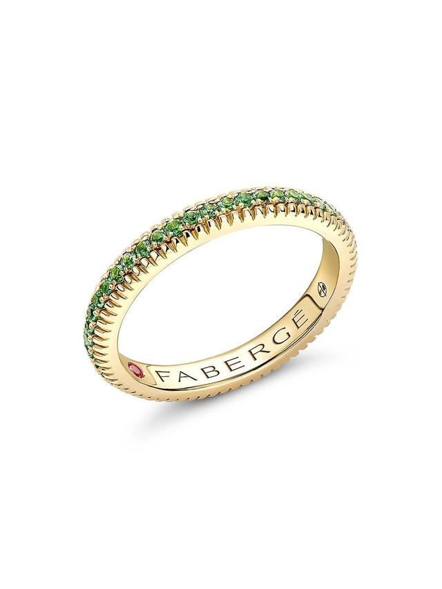 Womens Colours of Love Yellow Gold Tsavorite Fluted Eternity Ring Product Image