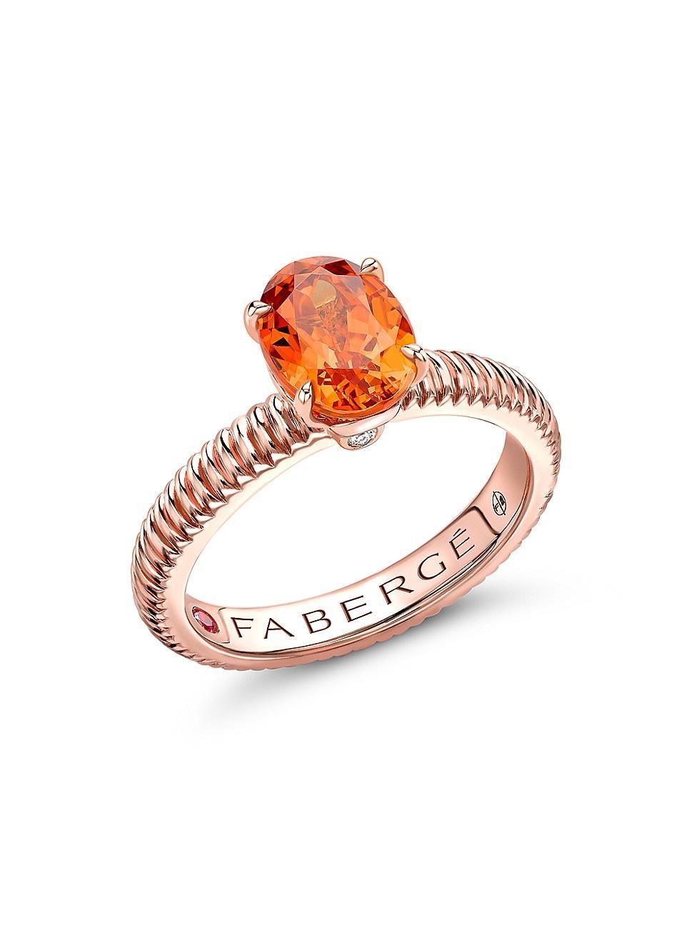 Womens Colors of Love Rose Gold Spessartite Fluted Ring product image