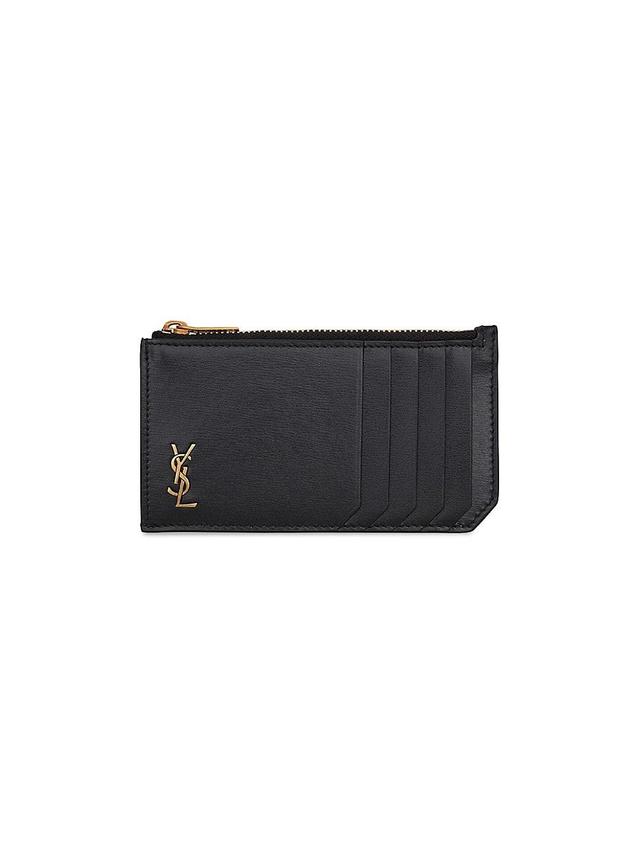 Mens Tiny Monogram Zipped Fragments Credit Card Case In Grained Leather Product Image