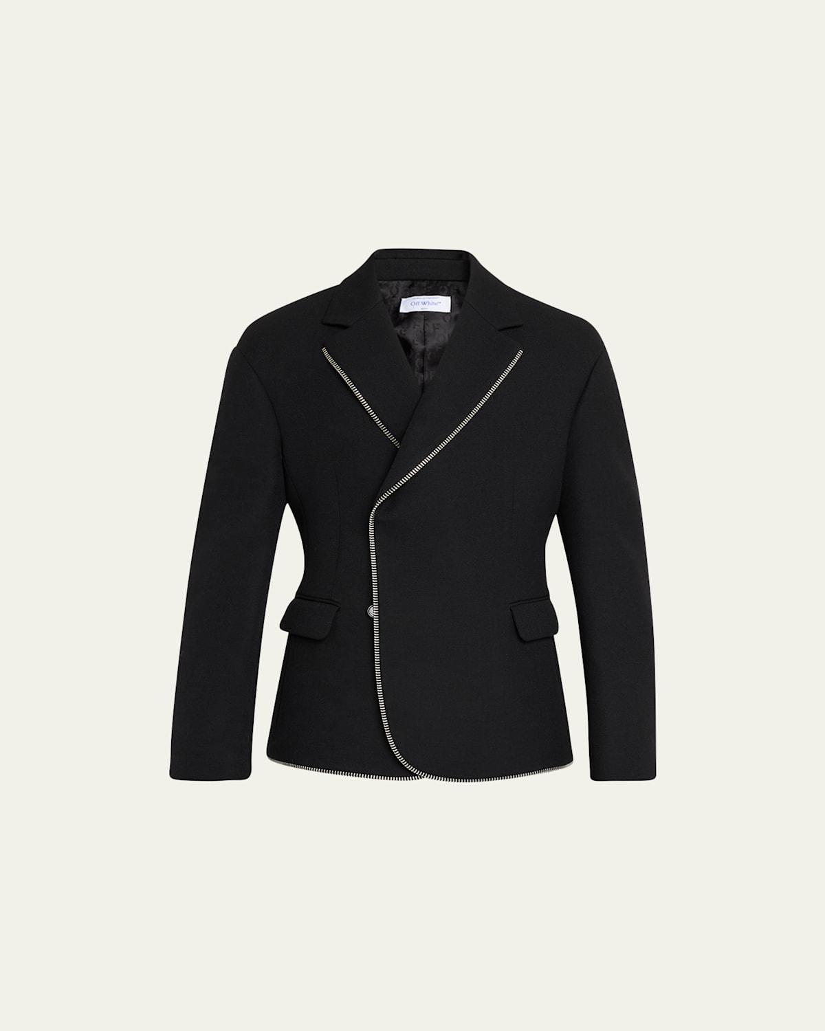 Mens Zip-Trim Double-Breasted Blazer Product Image