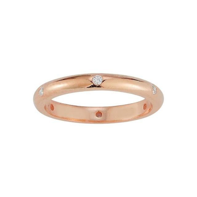 Sunkissed Sterling 14k Rose Gold Over Silver Cubic Zirconia Band Ring, Womens Rose Gold Tone Product Image