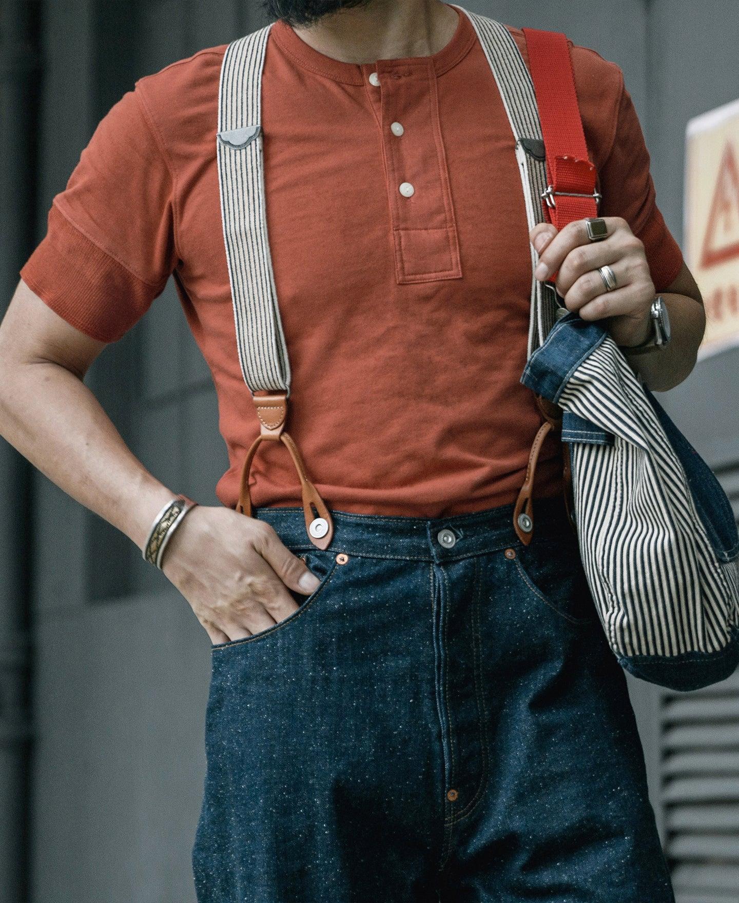 Vintage Short Sleeve Henley T-Shirt - Red Product Image