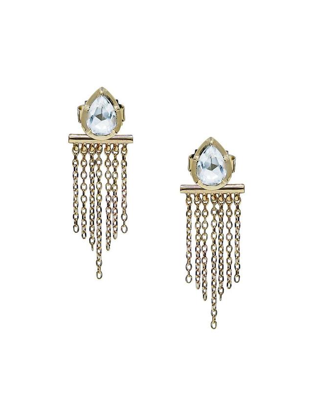 Womens Mlia Mila 14K Yellow Gold & Topaz Fringe Earrings Product Image