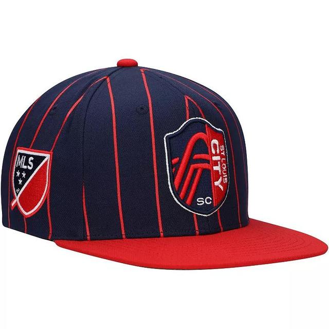 Mens Mitchell & Ness Navy St. Louis City SC Team Pin Snapback Hat, Slc Blue Product Image