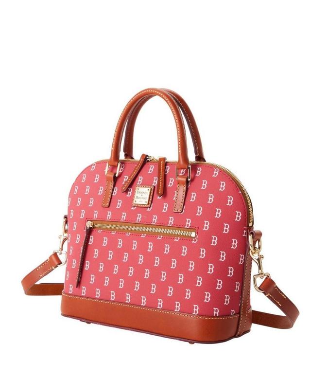 Womens Dooney & Bourke Boston Red Sox Signature Domed Zip Satchel Purse Product Image