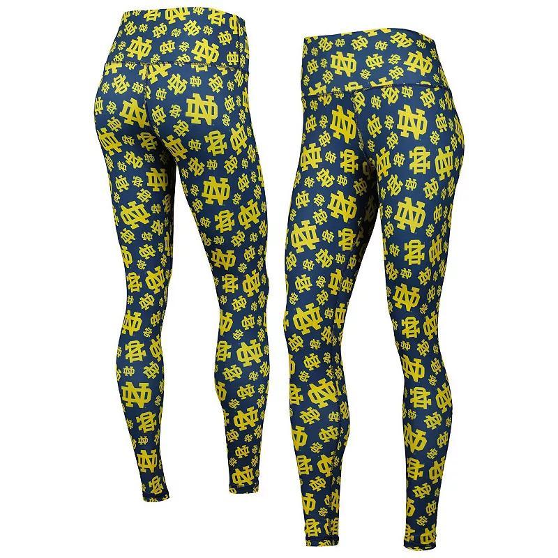 Womens ZooZatz Notre Dame Fighting Irish Team Stacked Mascot Leggings Blue Product Image