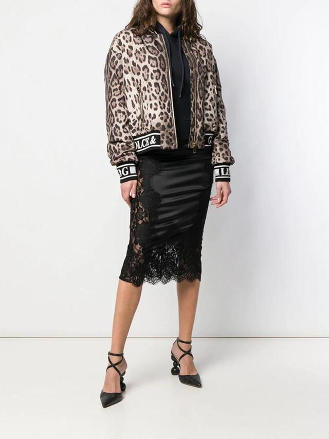 Leopard-print Sequined Woven Bomber Jacket In Leopard Print Product Image