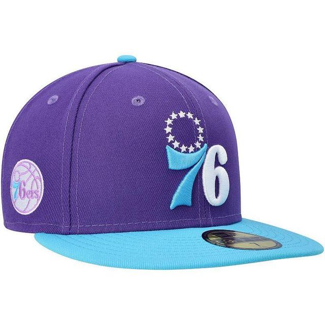 Mens New Era Purple Philadelphia 76ers Vice 59FIFTY Fitted Hat Product Image