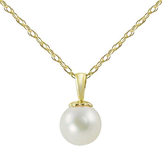 14k Gold Akoya Cultured Pearl Pendant, Womens White Product Image