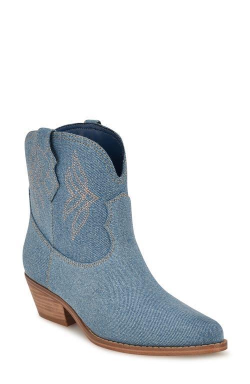 Nine West Texen Womens Western Ankle Boots Blue Blue Product Image