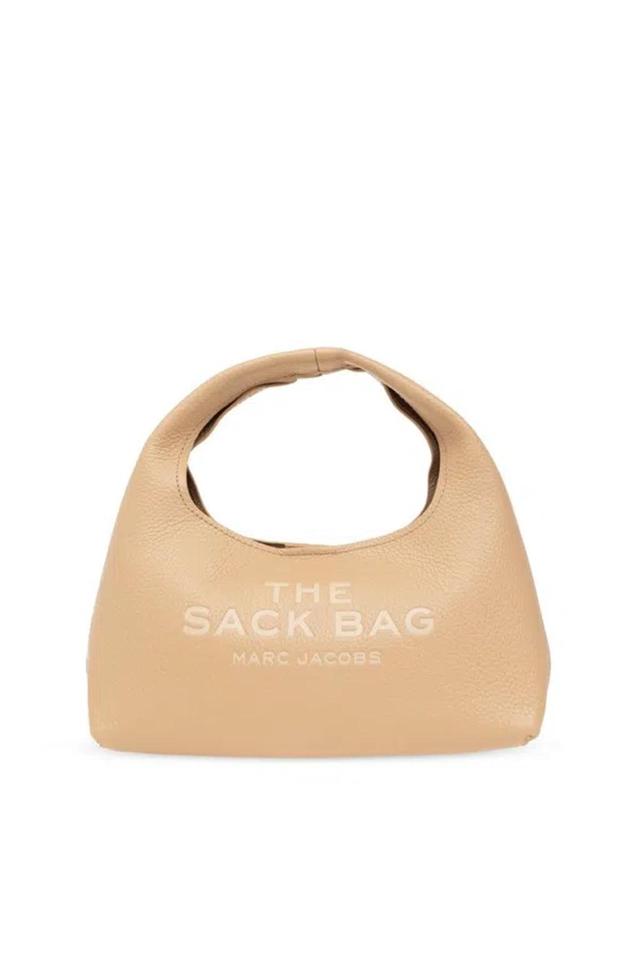 Logo Debossed Mini Top Handle Bag In Beige Product Image