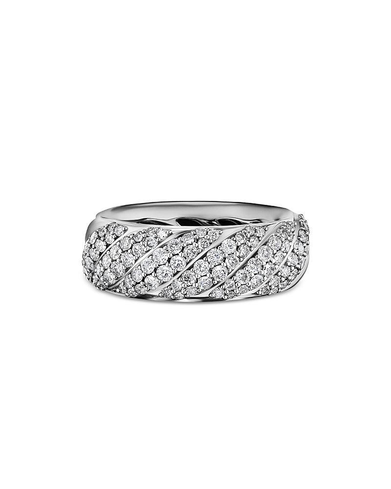 Womens Sculpted Cable Band Ring in Sterling Silver Product Image