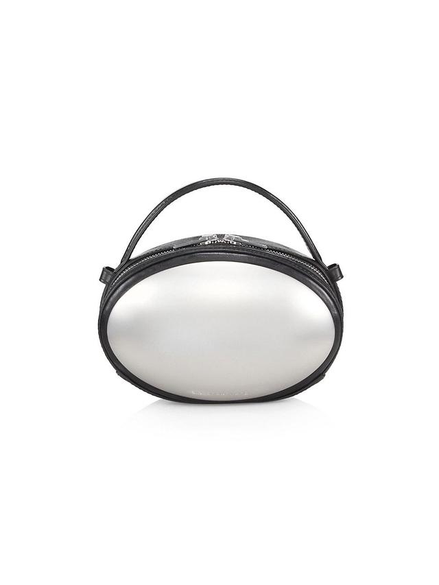 Womens Small Dome Leather Crossbody Bag Product Image