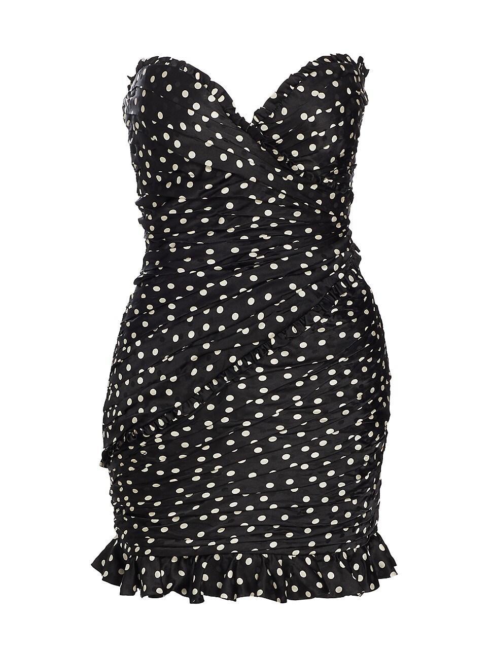 Womens Haisley Strapless Polka-Dot Minidress Product Image