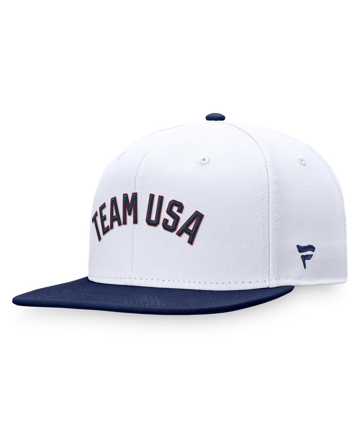 Fanatics Branded Mens White Team Usa Snapback Hat - White, Navy Product Image