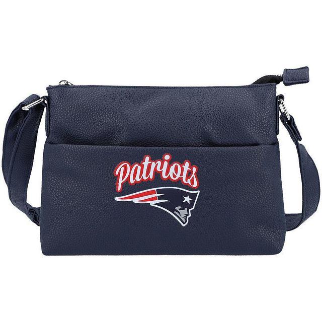 Womens FOCO New England Patriots Logo Script Crossbody Handbag, Blue Product Image