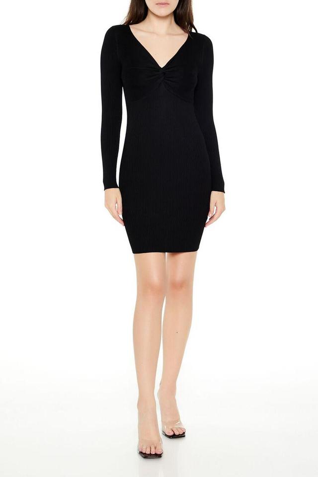 Twist-Front Mini Sweater Dress | Forever 21 Product Image