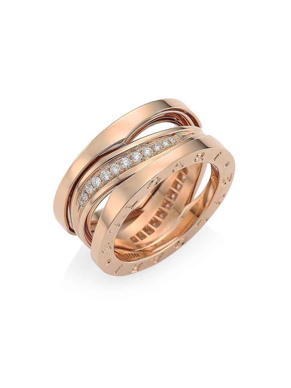 Womens B. zero1 Design Legend 18K Rose Gold & Diamond Ring Product Image