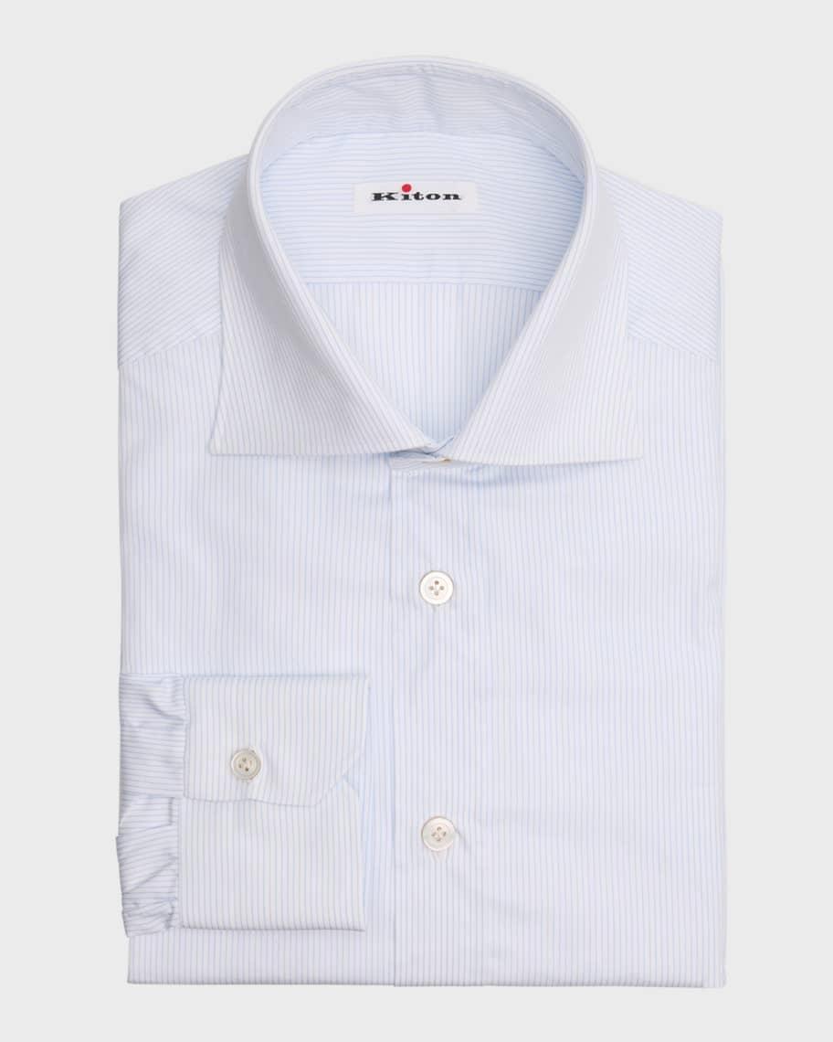 Mens Cotton Micro-Stripe Dress Shirt Product Image