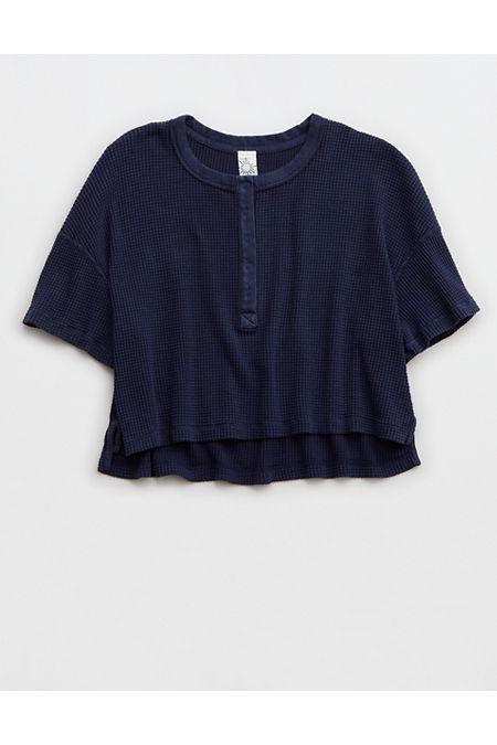 OFFLINE By Aerie Wow Waffle Short Sleeve Henley T-Shirt Women's Product Image