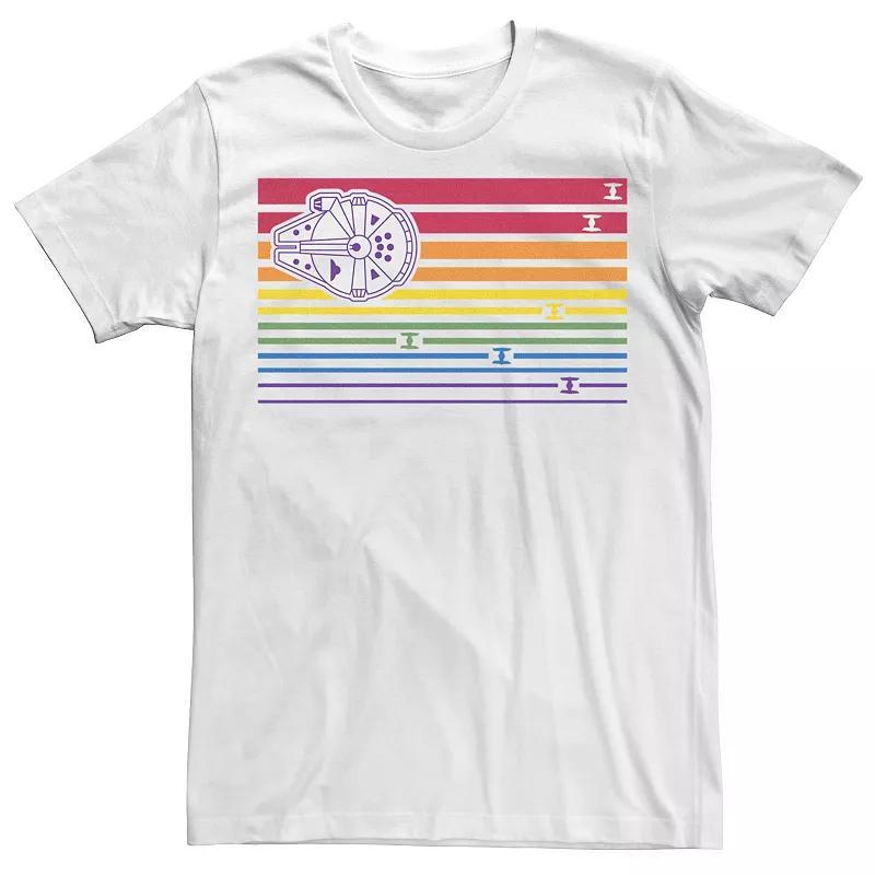 Mens Star Wars Ship Stripes Rainbow Tee Product Image