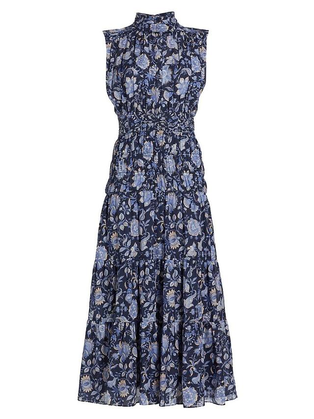 Womens Junia Floral Ruched Midi-Dress Product Image