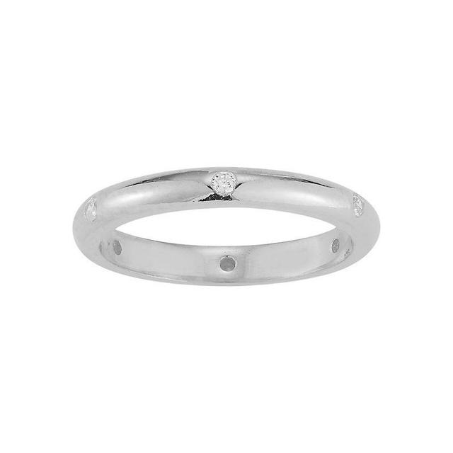 Sunkissed Sterling Sterling Silver Cubic Zirconia Band Ring, Womens Silver Tone Product Image