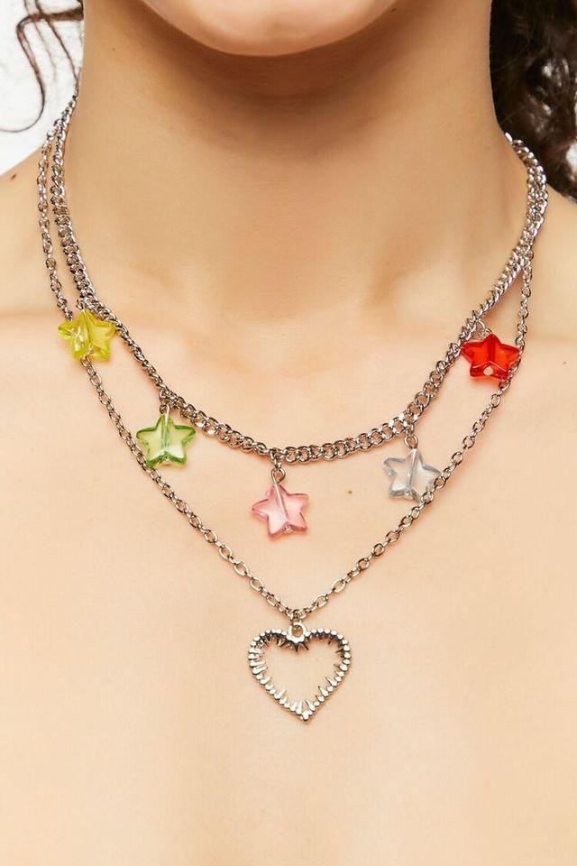 Star & Heart Charm Necklace Set | Forever 21 Product Image