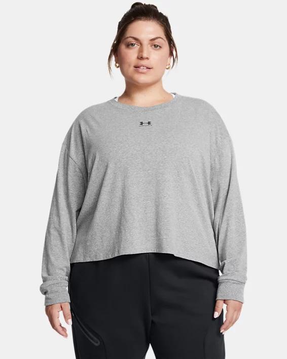 Under Armour Womens Active Campus Boxy Cropped Long-Sleeve T-Shirt Product Image