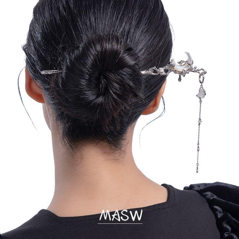 Crescent Moon Chain Metal Hair Stick Product Image