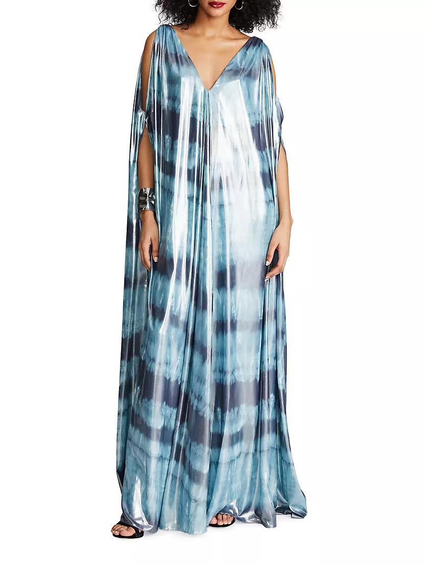 Umu Iridescent Tie-Dye Chiffon Gown Product Image