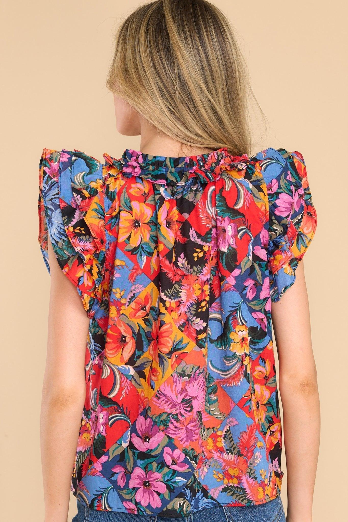 Part The Crowd Multi Floral Print Top Product Image