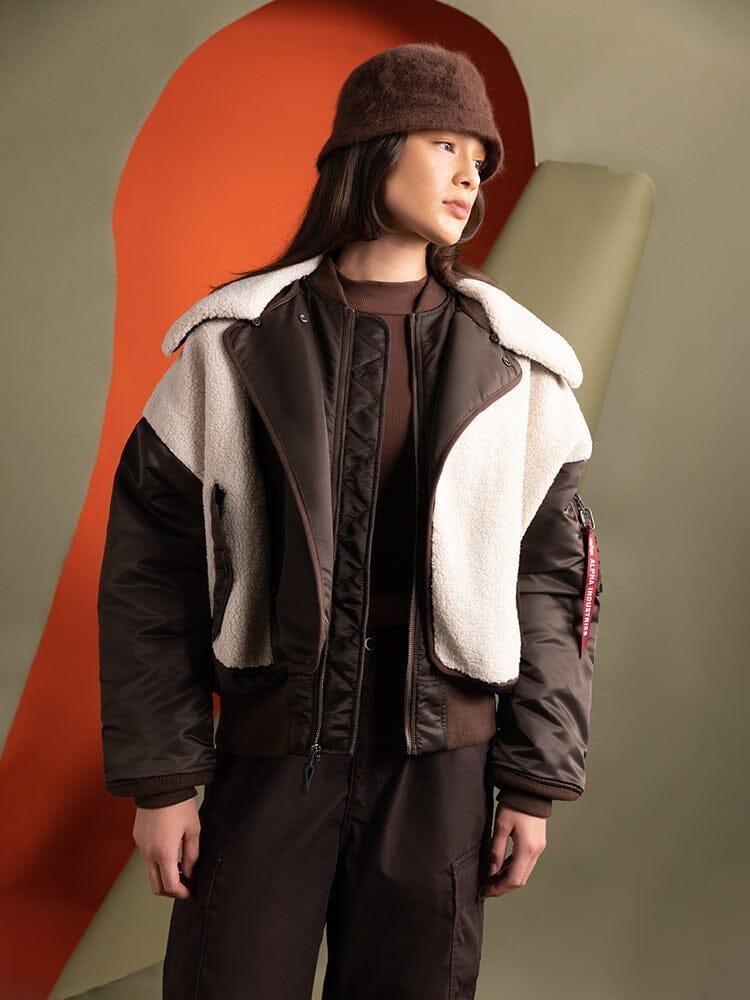 WOMEN'S B-15 SHERPA HYBRID BOMBER JACKET Female Product Image