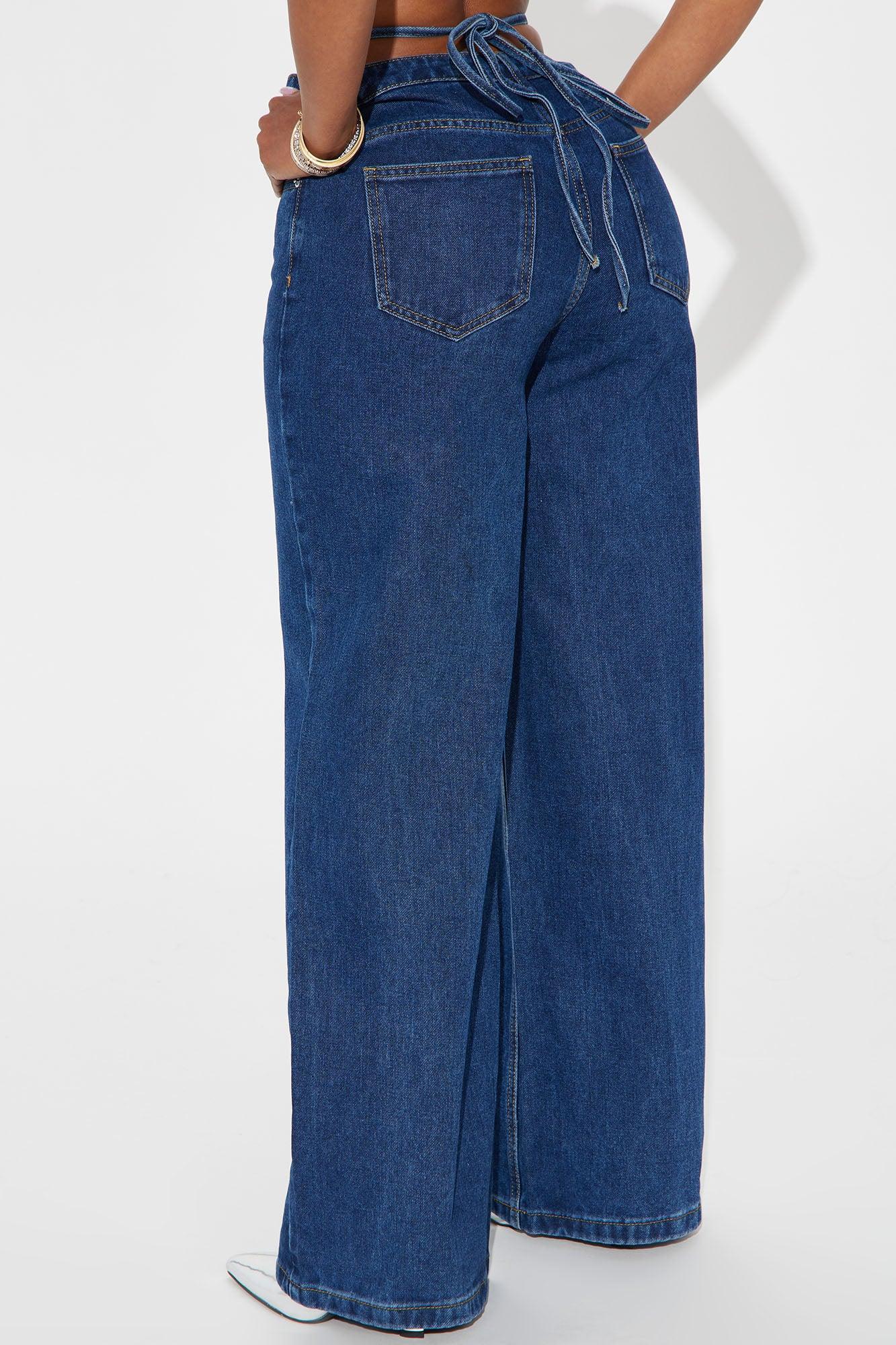 Cross Your Mind Non Stretch Straight Leg Jeans - Dark Wash Product Image