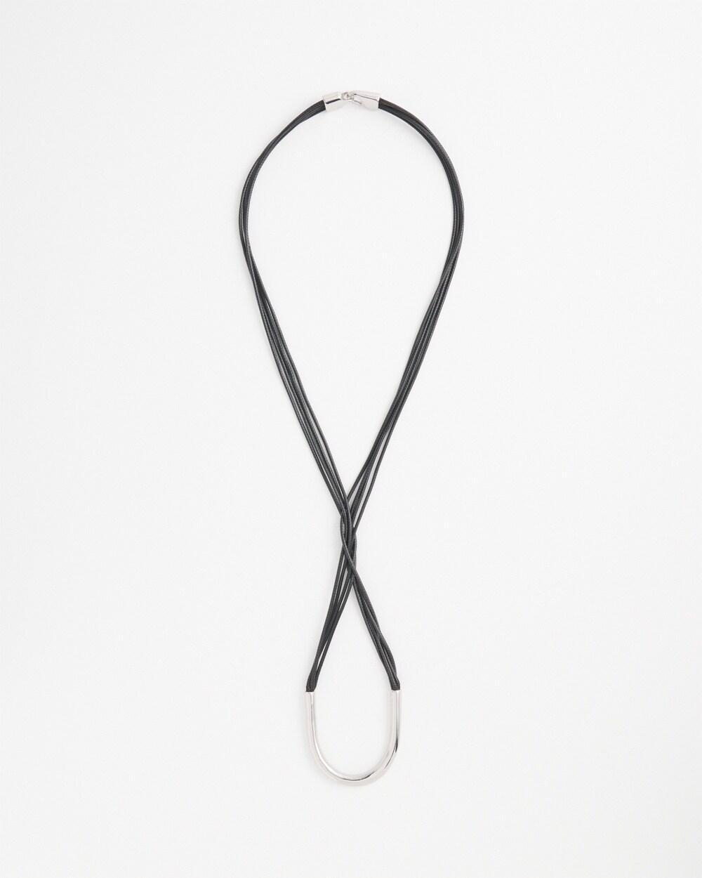 Silver Tone Multi Strand Cord Necklace Product Image