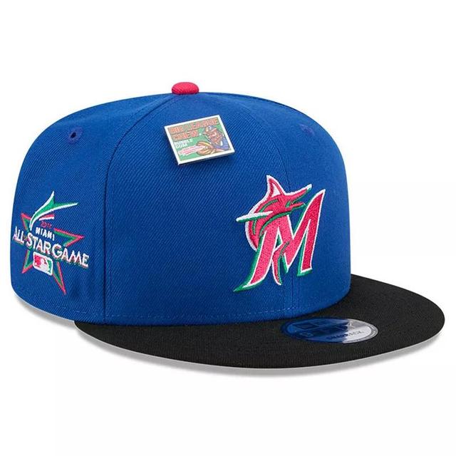 Mens New Era Royal/Black Miami Marlins Watermelon Big League Chew Flavor Pack 9FIFTY Snapback Hat Product Image